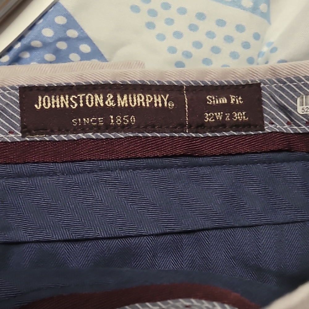 Johnston & Murphy Blue Slim Fit Trousers